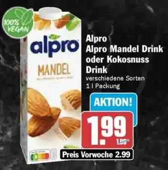 AEZ Alpro Alpro Mandel Drink oder Kokosnuss Drink Angebot