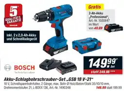 toom Baumarkt BOSCH Akku-Schlagbohrschrauber-Set,,GSB 18 V-21" Angebot
