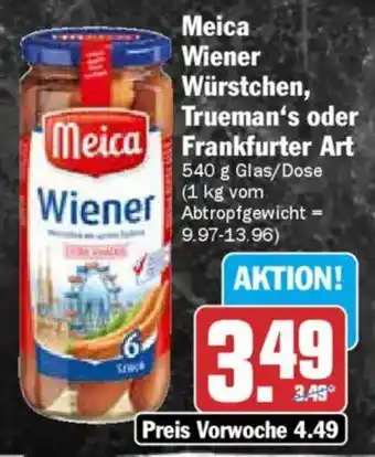 AEZ Meica Wiener Würstchen, Trueman's oder Frankfurter Art Angebot