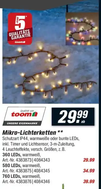 toom Baumarkt Mikro-Lichterketten Angebot