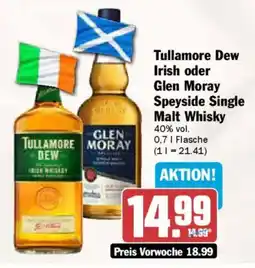 AEZ Tullamore Dew Irish oder Glen Moray Speyside Single Malt Whisky Angebot