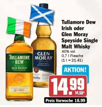 AEZ Tullamore Dew Irish oder Glen Moray Speyside Single Malt Whisky Angebot
