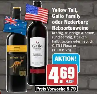 AEZ Yellow Tail, Gallo Family oder Nederburg Rebsortenweine Angebot