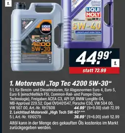 toom Baumarkt 1. Motorenöl „,Top Tec 4200 5W-30" Angebot