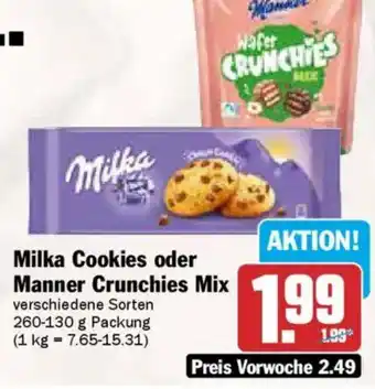 AEZ Milka Cookies oder Manner Crunchies Mix Angebot