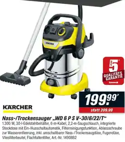 toom Baumarkt KARCHER Nass-/Trockensauger „WD 6 P S V-30/6/22/T“ Angebot