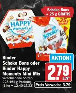 AEZ Kinder Schoko Bons oder Kinder Happy Moments Mini Mix Angebot