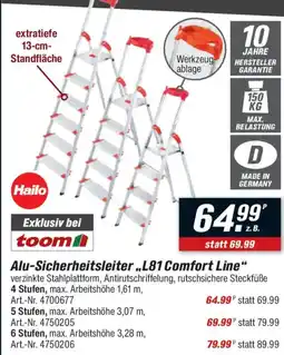 toom Baumarkt Hailo Alu-Sicherheitsleiter,,L81 Comfort Line" Angebot