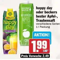 AEZ happy day oder beckers bester Apfel-, Traubensaft Angebot