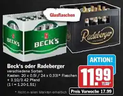 AEZ Beck's oder Radeberger Angebot