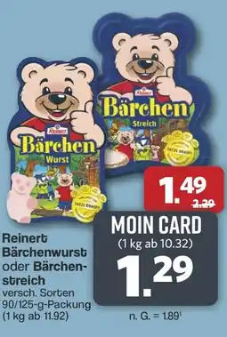 Famila Nord West Reinert Bärchenwurst oder Bärchen- streich Angebot