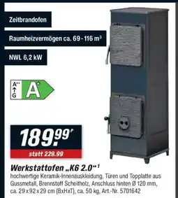 toom Baumarkt Werkstattofen,,K6 2.0" Angebot