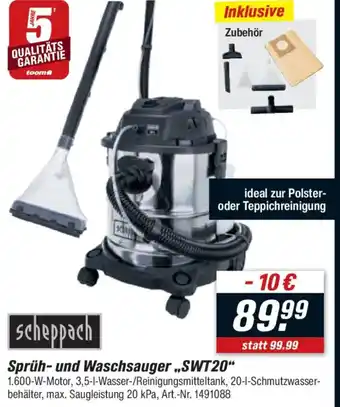 toom Baumarkt scheppach Sprüh- und Waschsauger,,SWT20" Angebot