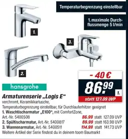 toom Baumarkt hansgrohe Armaturenserie,,Logis E" Angebot