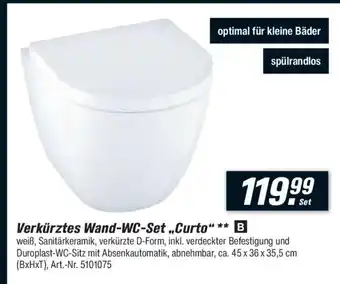 toom Baumarkt Verkürztes Wand-WC-Set „Curto" Angebot