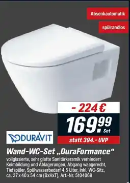 toom Baumarkt DURAVIT Wand-WC-Set,,DuraFormance“ Angebot