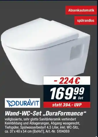 toom Baumarkt DURAVIT Wand-WC-Set,,DuraFormance“ Angebot
