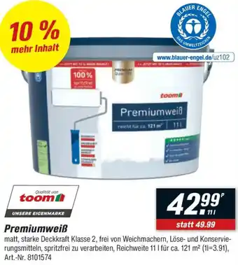 toom Baumarkt Premiumweiß Angebot