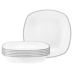 Netto Marken-Discount Seltmann Weiden Suppenteller eckig Lido Black Line ø 21 cm 6er Set Angebot