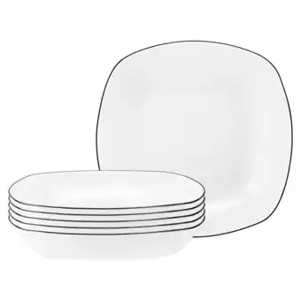 Netto Marken-Discount Seltmann Weiden Suppenteller eckig Lido Black Line ø 21 cm 6er Set Angebot