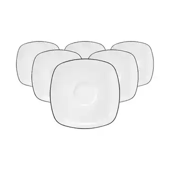 Netto Marken-Discount Seltmann Weiden Teeuntertassen eckig Lido Black Line 13 x 13 cm 6er Set Angebot