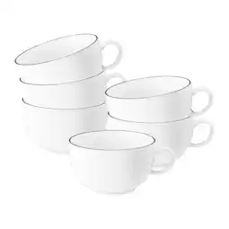 Netto Marken-Discount Seltmann Weiden Milchkaffeetassen Lido Black Line 350 ml 6er Set Angebot