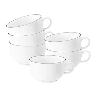 Netto Marken-Discount Seltmann Weiden Milchkaffeetassen Lido Black Line 350 ml 6er Set Angebot