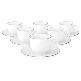 Netto Marken-Discount Seltmann Weiden Kaffeetassen mit Untertassen Lido Black Line 220 ml 6er Set Angebot