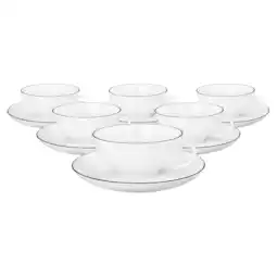 Netto Marken-Discount Seltmann Weiden Teetassen mit Untertassen Lido Black Line 140 ml 6er Set Angebot