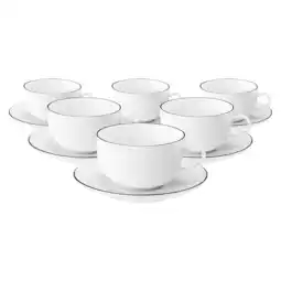 Netto Marken-Discount Seltmann Weiden Milchkaffeetassen mit Untertassen Lido Black Line 350 ml 6er Set Angebot