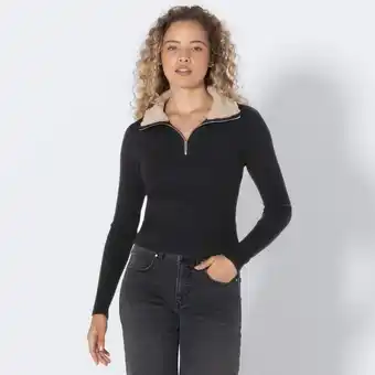 NKD Damen-Pullover mit Kunstfell-Kragen Angebot