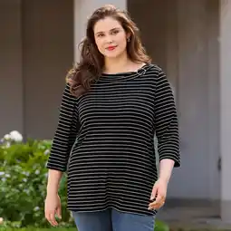 NKD Damen-Langarmshirt mit Bootausschnitt, große Größen Angebot