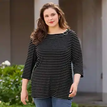 NKD Damen-Langarmshirt mit Bootausschnitt, große Größen Angebot