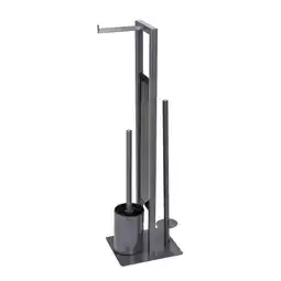 toom Baumarkt Wenko Stand WC-Garnitur 'Rivalta' 3-in-1 grau Standfuß aus Glas Angebot