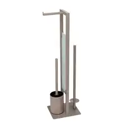 toom Baumarkt Wenko Stand WC-Garnitur 'Rivalta' 3-in-1 taupe Standfuß aus Glas Angebot