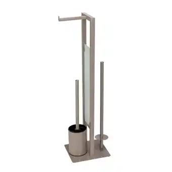 toom Baumarkt Wenko Stand WC-Garnitur 'Rivalta' 3-in-1 taupe Standfuß aus Glas Angebot