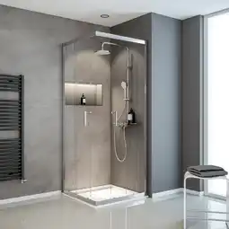 toom Baumarkt Schulte Eckeinstieg 'Sunny' 90 x 90 x 190 cm chromfarben Angebot