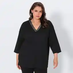 NKD Damen-Langarmshirt mit V-Ausschnitt, große Größen Angebot