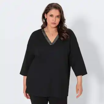 NKD Damen-Langarmshirt mit V-Ausschnitt, große Größen Angebot