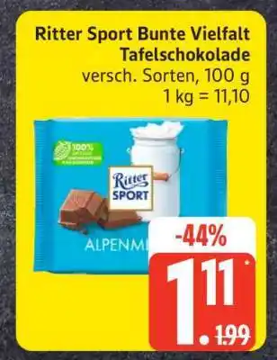 Edeka Ritter Sport Bunte Vielfalt Tafelschokolade Angebot