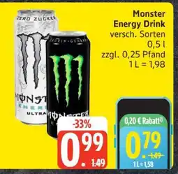 Edeka Monster energy drink Angebot
