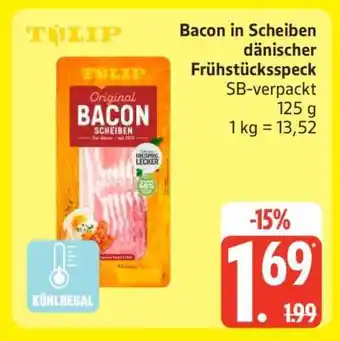 Edeka Tulip Bacon in Scheiben dänischer Frühstücksspeck Angebot
