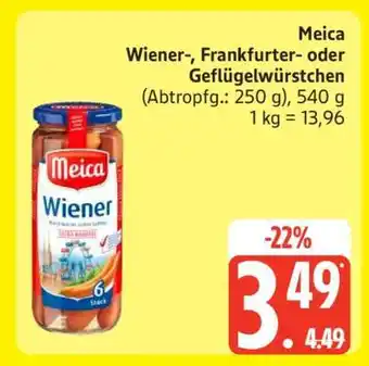 Edeka Meica Wiener-, Frankfurter- oder Geflügelwürstchen Angebot
