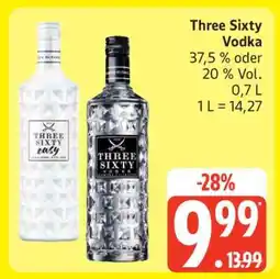 Edeka Three Sixty Vodka Angebot