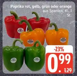 Edeka Paprika rot, gelb, grün oder orange Angebot