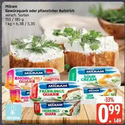 Edeka Milram Gewürzquark oder pflanzlicher Aufstrich Angebot