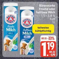 Edeka Bärenmarke Frische oder haltbare Milch Angebot
