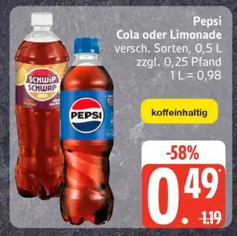 Edeka Pepsi Cola oder Limonade Angebot