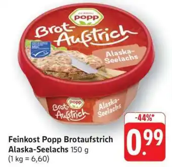 Edeka Feinkost Popp Brotaufstrich Alaska-Seelachs Angebot