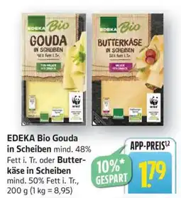 Edeka EDEKA Bio Gouda in Scheiben oder Butterkäse in Scheiben Angebot